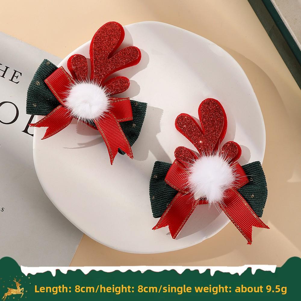 Christmas Antler Hair Clips New Year Hair Clips Elk Antler Duckmouth Hair Clips Cute and Sweet Headwear