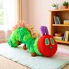Hungry Caterpillar Plush Toy Pillow Children's Picture Book Neck Pillow Doll, Green Caterpillar Shape, Soft and Skin-Friendly