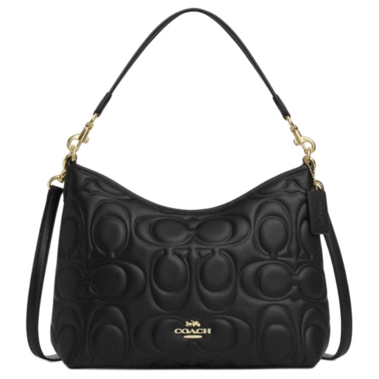 Coach Laurel 31 Top Zip Leather Tote Crossbody Bag Large Women bags Black CZ178-IMBLK