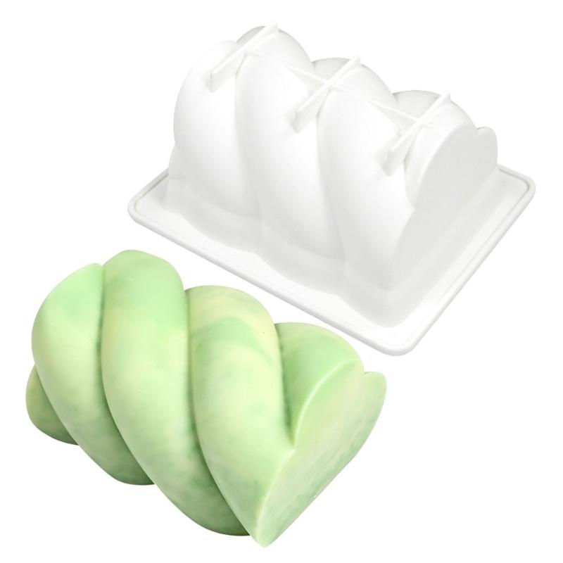 Fondant Chocolate Molds Dough Twists Shape Silicone Molds Mousses Cake Decorating Tool Candle Soap Molds Easy to Clean 1