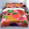 Colorful Fruit Decor Set Bedding Set With 1 Duvet Cover 2 Pillowcases Single Double King Queen, Gift