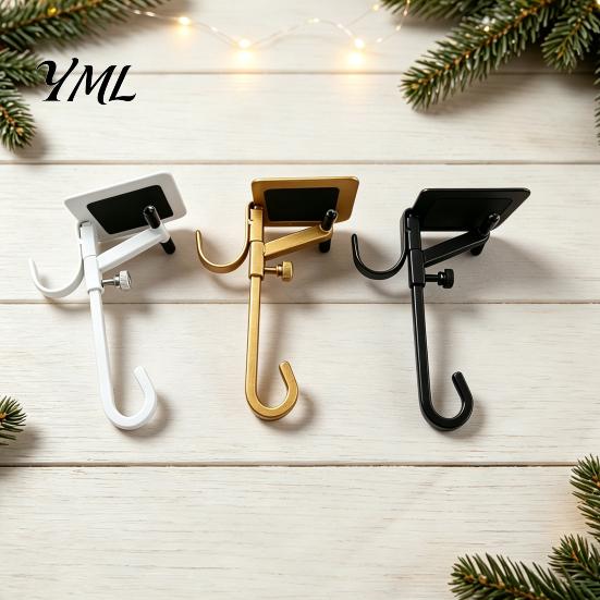 Adjustable Metal Stocking Hook Garland Hanger, No Drilling Christmas Hook, Home Decor Accessories Heavy Duty Wreath Holder for Fireplace