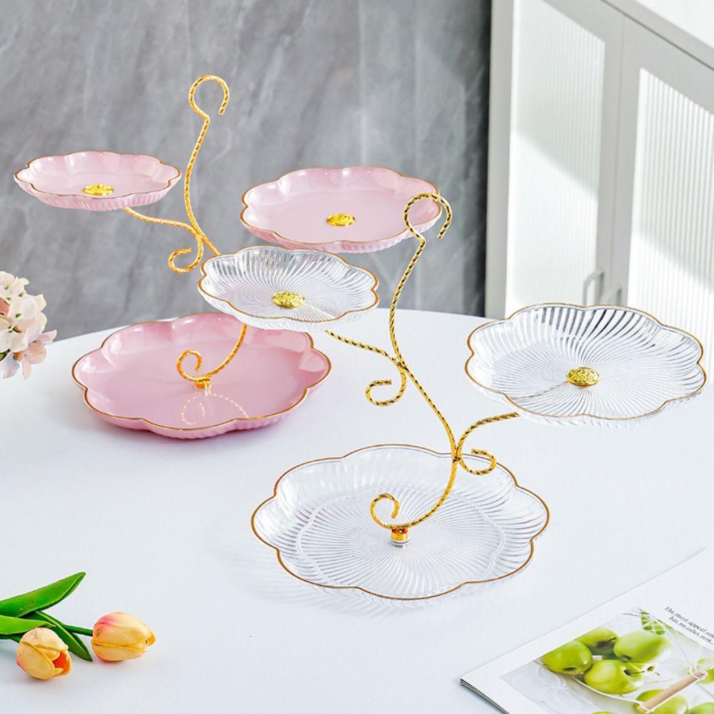 3 Layer Design Branch-shaped Dessert Holder Easy To Clean Snacks StorageTray  Living Room