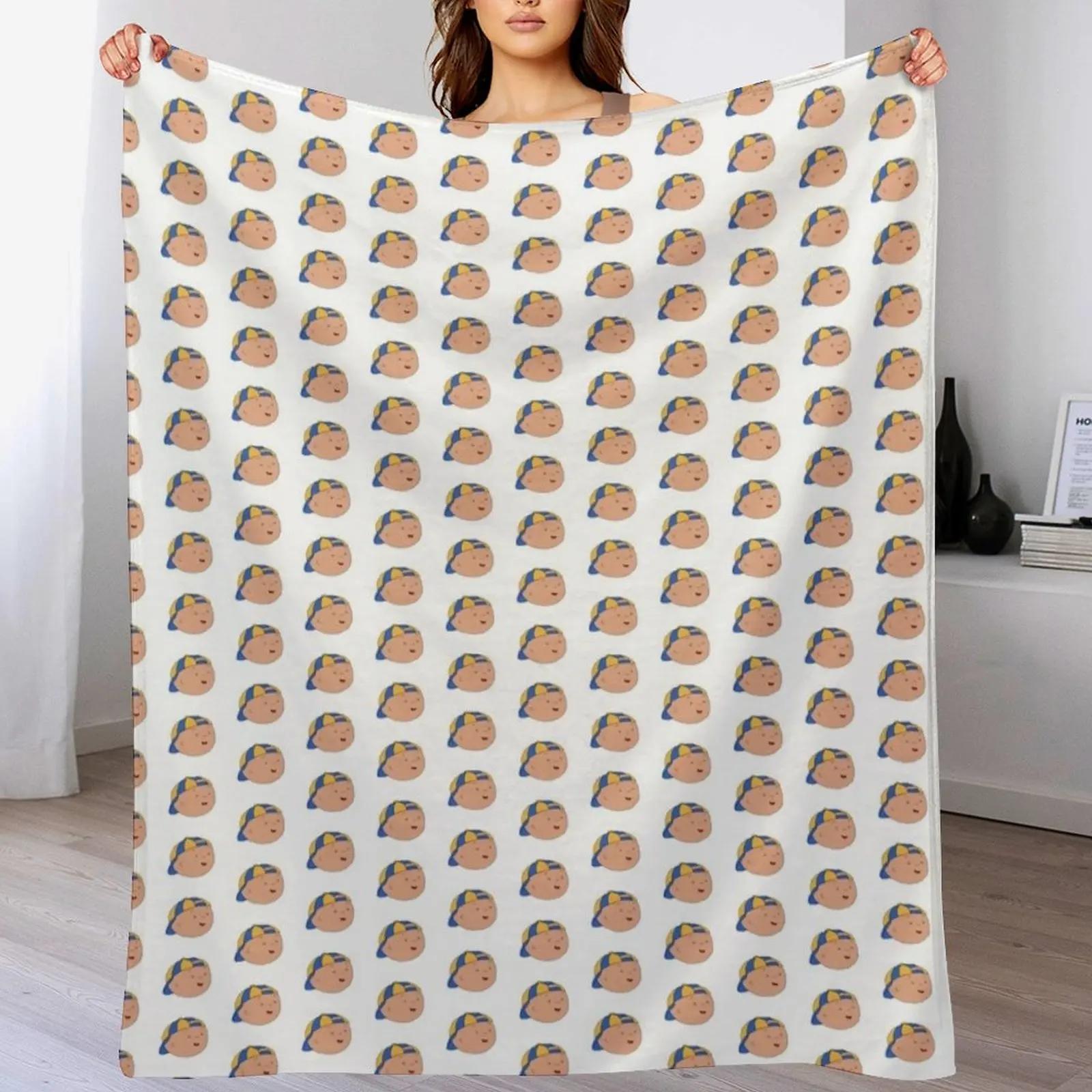 Cool Caillou with his Cap on Backwards Throw Blanket Easy Care Comfortable Blanket for Couch Size: 75*100cm, Weight: 230 GSM