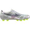Mizuno Alpha 2 PRO Soccer White with Silver Size 2E Cleats, Wide, Lightweight, Rugby, Iridescent, 26.5 cm,
