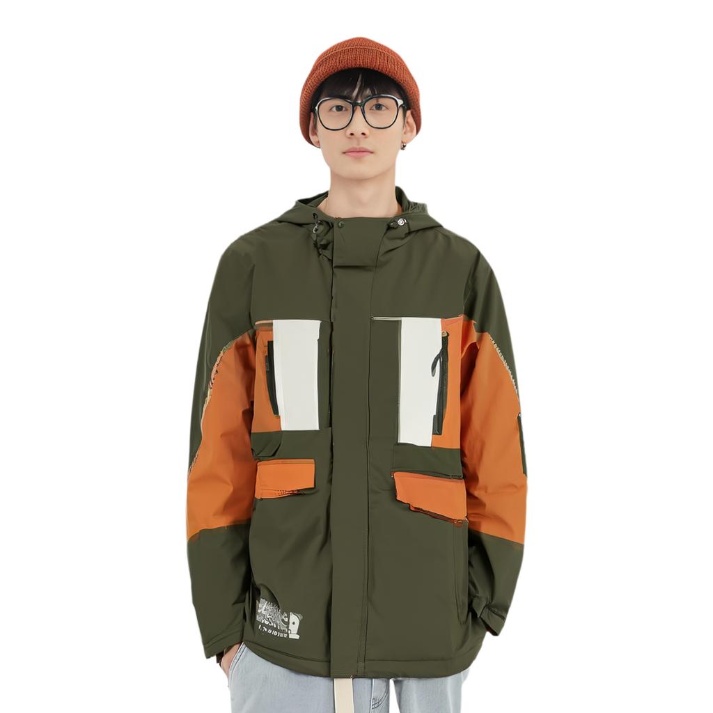 Li Ning теплая ветрозащитная хлопковая куртка мужская коричневая AFMQ011-3