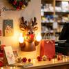 Humorvolle Weihnachtsfeier Dekoration Mittelfinger Licht, Frecher Weihnachtsmann Rentier Gebende Lampe mit LED Skurrile Geschenke für Kollegen Warmes Leuchten,