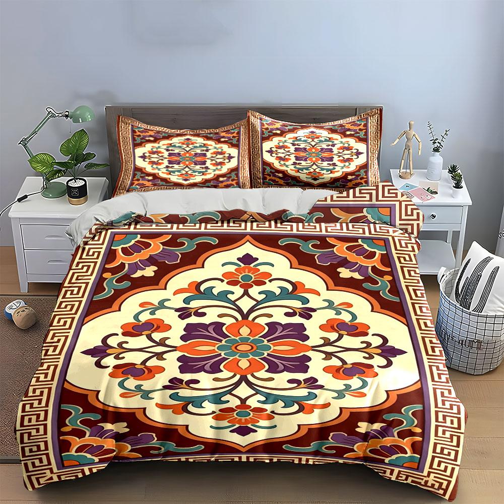 Floral and geometric design. Bedding sets Duvet cover sets Duvet covers Pillowcases(1 * Duvet Cover 2 * Pillowcases, without duvet insert)