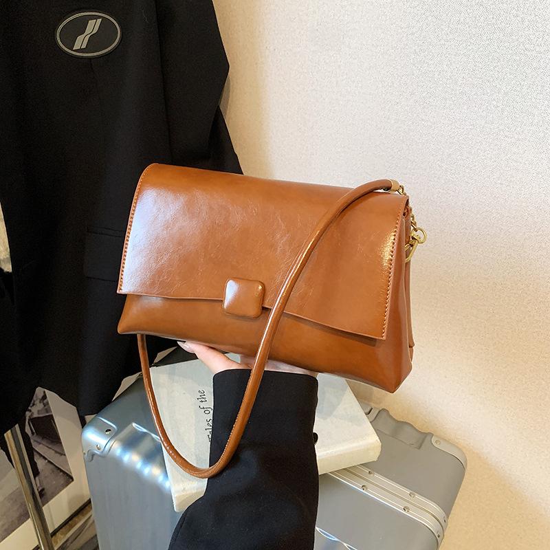 Retro High-end Small Square Bag Women's Winter New Fashion Casual Shoulder Bag Niche Trend Bag