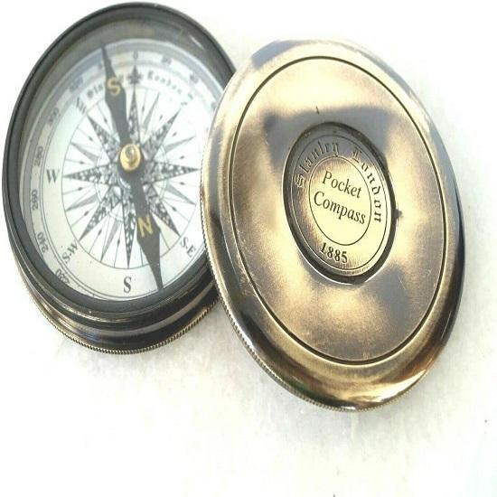 

Компас старинный морской навигационный 3-дюймовый компас Poem Stanly London 1885 карманный компас