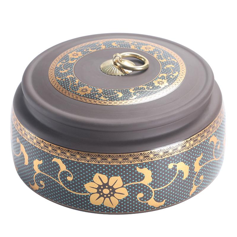 Retro fialový jílový čaj Caddy Domácí kuchyně s víkem Sklenice odolné proti vlhkosti Skladování cukrovinek Hrnec Butik Příslušenství na čajové nádobí Dózy na čaj