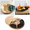 Bamboo Cheese Board Platter and Knife Set Serving Tray for Wine Server black
