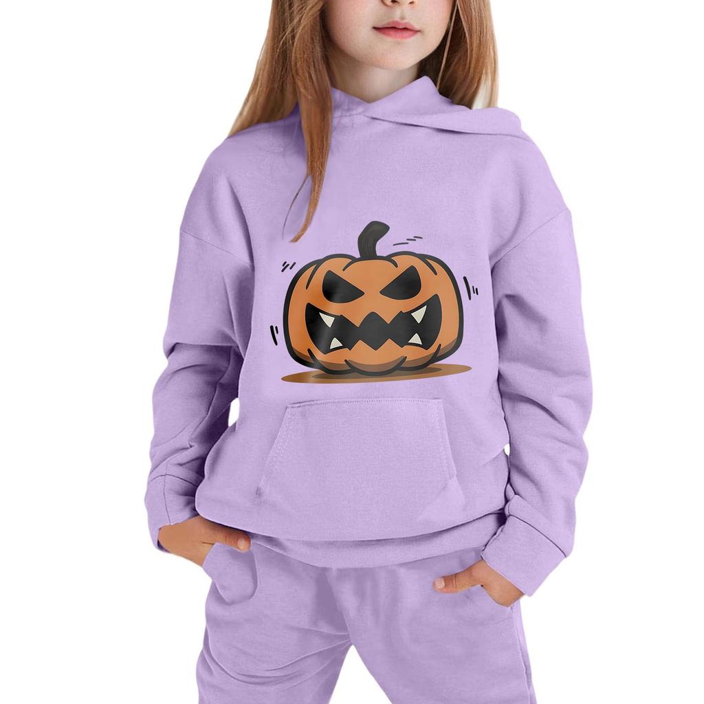 Kids Hoodie with Halloween Print - Casual Long Sleeve Pullover for Boys and Girls
