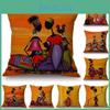 Sunset Pattern Abstract Cushion Cover  African Woman Life Pillowcase Home Decor