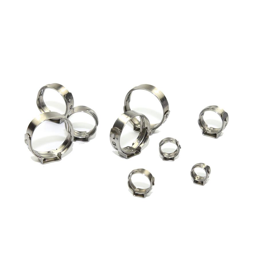 120 X 5.8-21mm Single Ear Plus Stainless Steel Hydraulic Hose Clamps O-Clips Pipe Fuel Air with Pliers Tool
