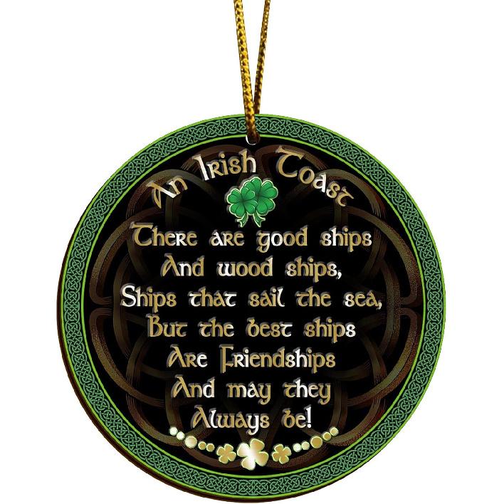 St. Patrick s Day Irish Pride Proud to Be Irish Wooden Ornament, Irish Blessing, Irish Cross, Lucky Leprechaun, Gifts for Irish Family Friends 02