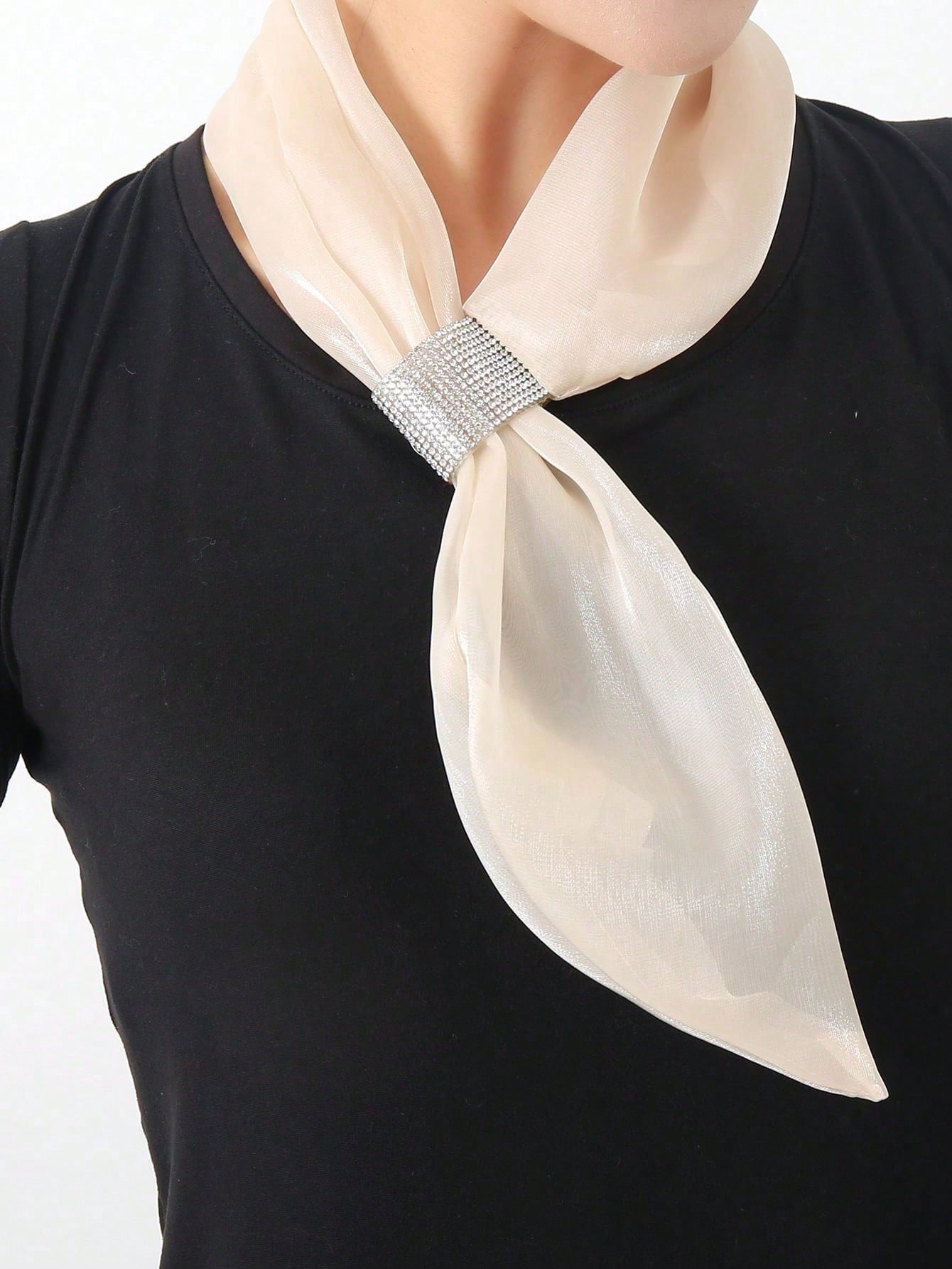 1 шт. Шарф с отделкой стразами, Идеально подходит для выхода в свет и дополнения вашего образа. Элегантная бандана, повязка для волос, головная повязка one-size