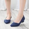 Women's Summer Low-Cut Pointed Toe Jelly Wedge Sandals with Non-slip Soft Mid-Heel Sole