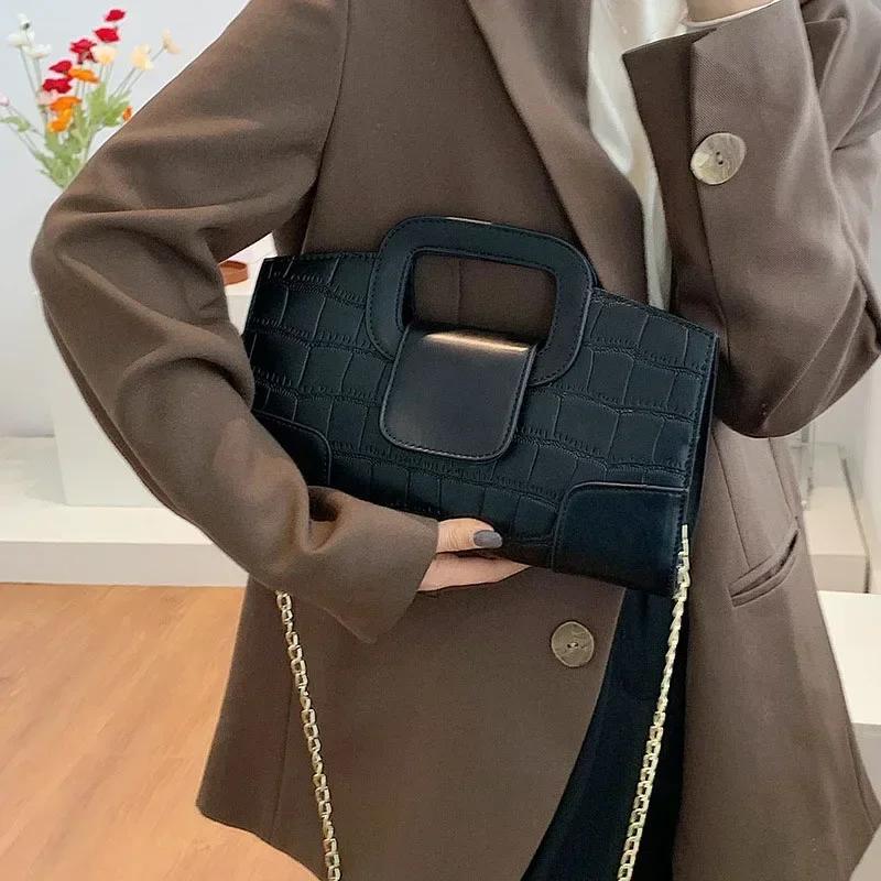 PU Leather Crossbody Bag Flap Women's Bags Adjustable Strap Handbag Ladies Brand Shoulder Bag Fashion Satchel Elegant Clutch Bag