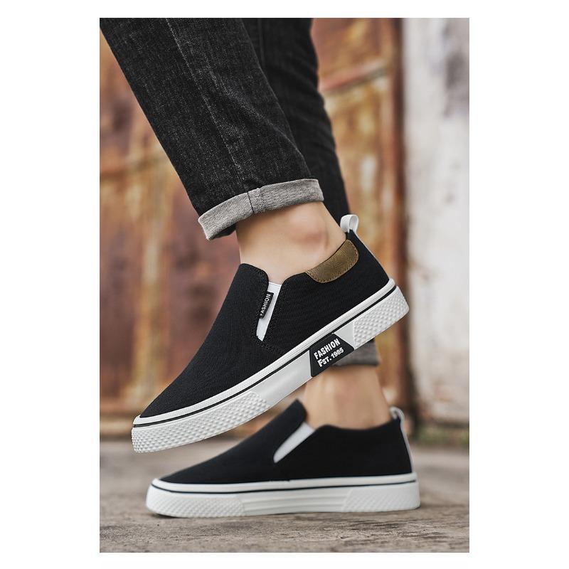 Men's Summer Lightweight Breathable Slip-On Casual Canvas Shoes, Soft-Soled Comfortable Footwear.