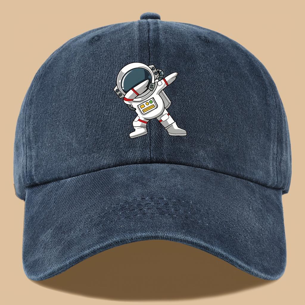 Retro Astronaut Pattern Outdoor Adventure Classic Baseball Cap with Adjustable Breathable Design, Ideal Travel Gift