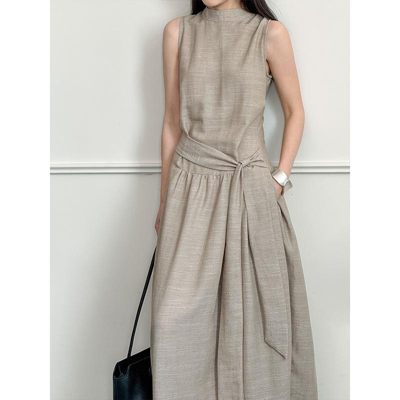 Summer New Korean Old Money Style Sleeveless Vest Dress Women's High-end Vacation Style