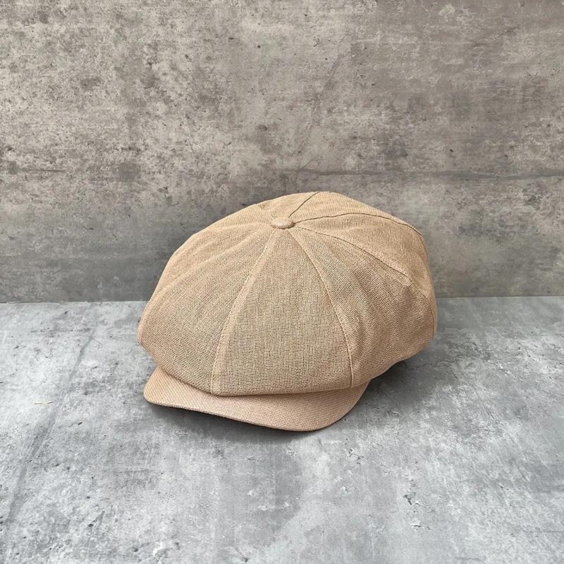 Natural Eco-Friendly Washi Unisex Newsboy Cap Lightweight Sun Protection Breathable Design  Camping  Outdoor Beret  Adjustable 57cm хаки