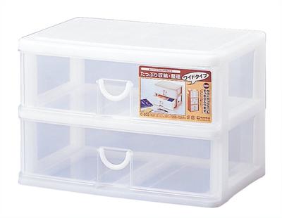 Sanko Plastic Accessory Storage 2 Boxes Elpis Width 39 X Depth X Height Cm White 2-tier 26.5 26.4