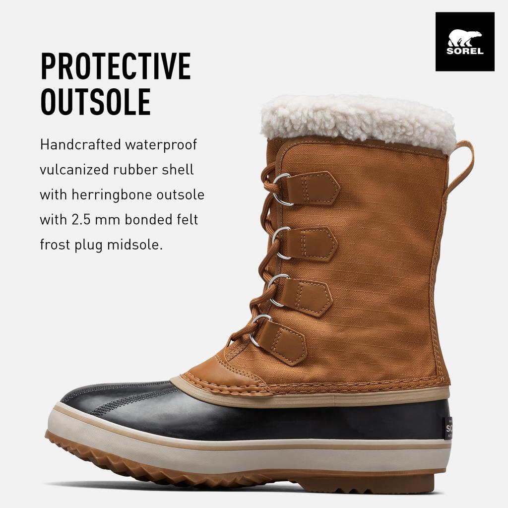 SOREL 1964 Pac Nylon Winter Snow Size 9 Men's Boots, Camel/Brown/Black,