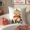 Childishhearted And Friends Teddy BearB Cushion Cover Pillowcase Short Plush Invisible zipper Room Sofa Cushion Cover