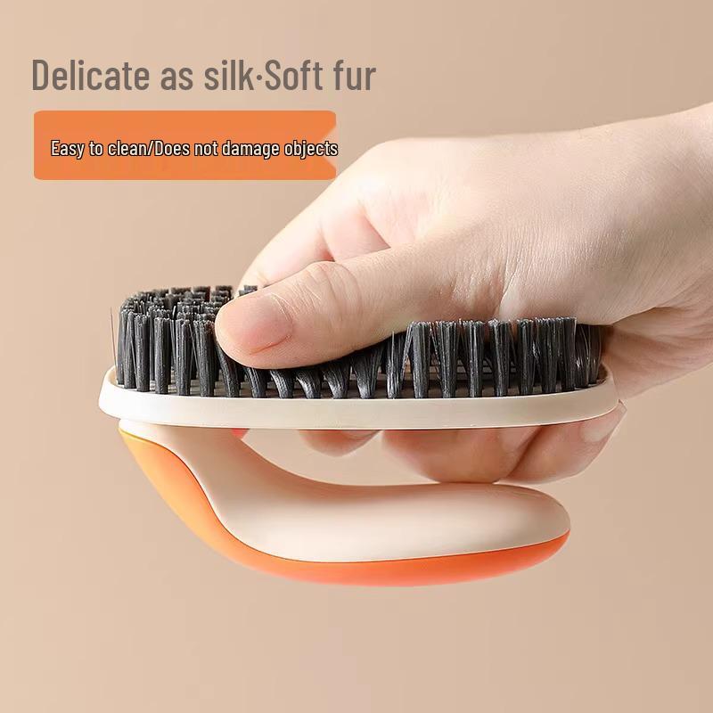 Soft Bristle Multipurpose Shoe & Laundry Cleaning Brush with a Round Handle - Gentle on Clothes