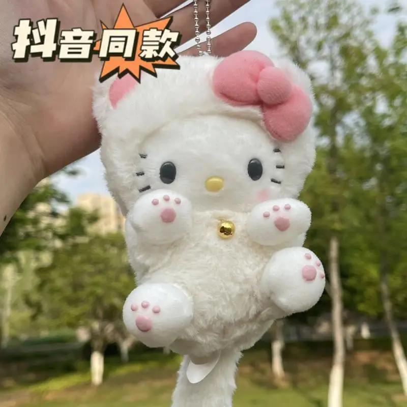Hello Kitty Plush Keychain Soft Stuffed Doll Pendant For Schoolbag Anime Key Ring Ornaments Kids Toys Xmas Gifts