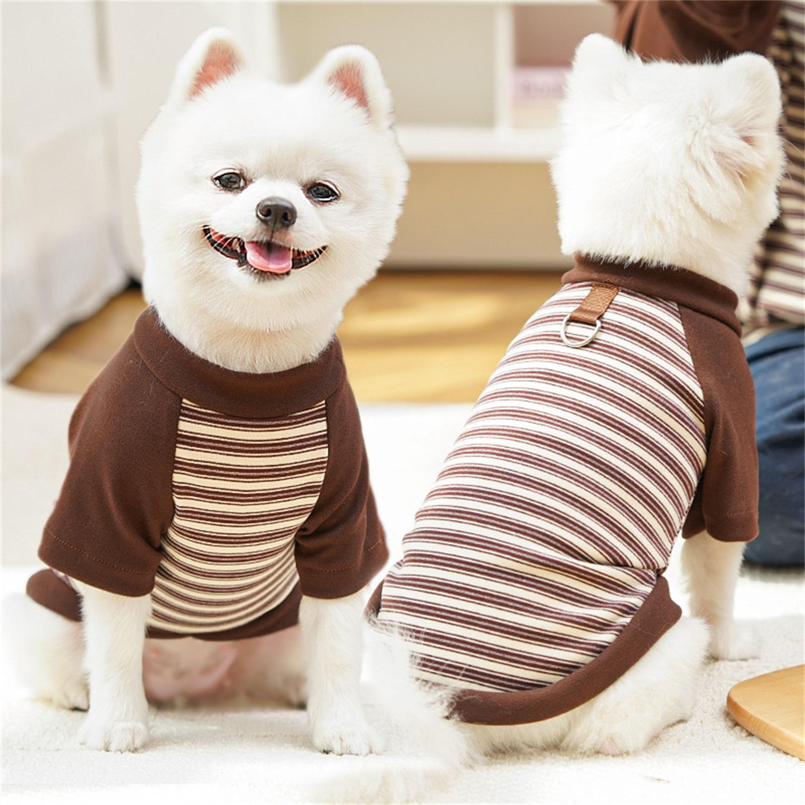 

Winter Dog Pullover Sweater Puppy Pajamas,Warm Pet Sweatshirt Clothes With D-Ring For Small Medium Large Dogs XS коричневый