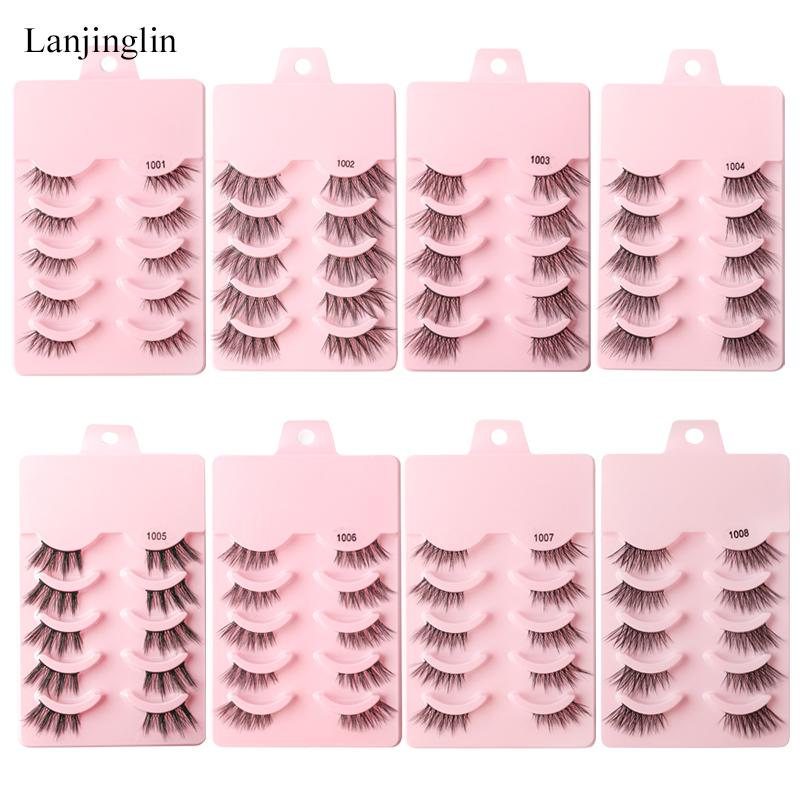Half Eey Lashes 3/5 Pairs Faux Mink Lashes Reusable False Eyelashes Natural Fluffy Makeup Tools Extension Fake Lashes Maquiagem
