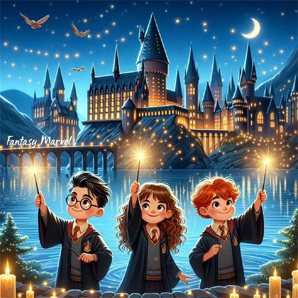 Harry Potter Magic School Hogwarts Diamond Painting Cross Stitch Set 5D DIY Art Mosaic Embroidery Home Decor Handcraft Gift
