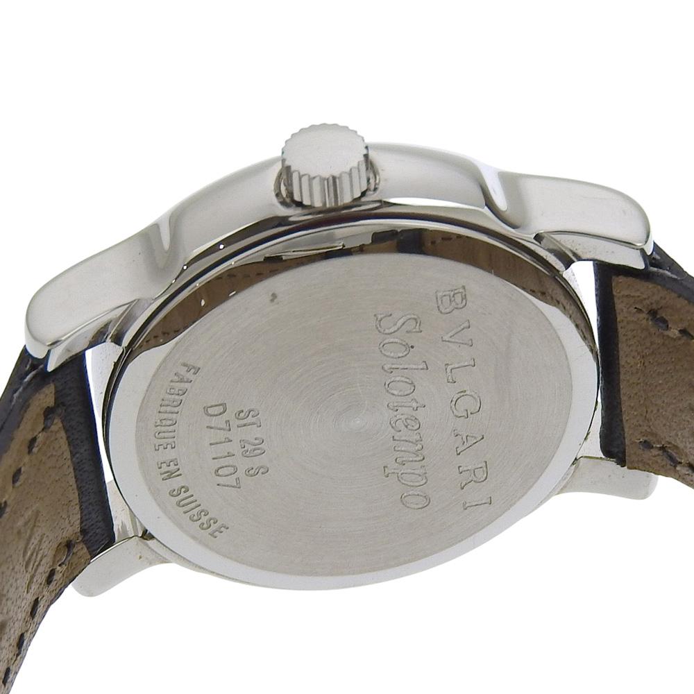 BVLGARI Solo tempo Watches ST29S whiteDial Stainless Steel/leather Quartz Analog display Women Used