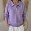 YYFS Women's Fashion Casual Fall Winter Solid Color Print Long Sleeve POLO Neck Sweaters