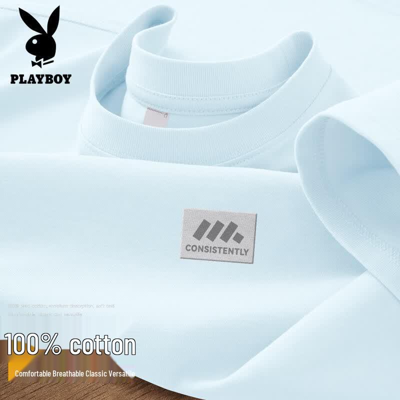 PLAYBOY Men s Pure Cotton Breathable Short Sleeve T-Shirt 3XL