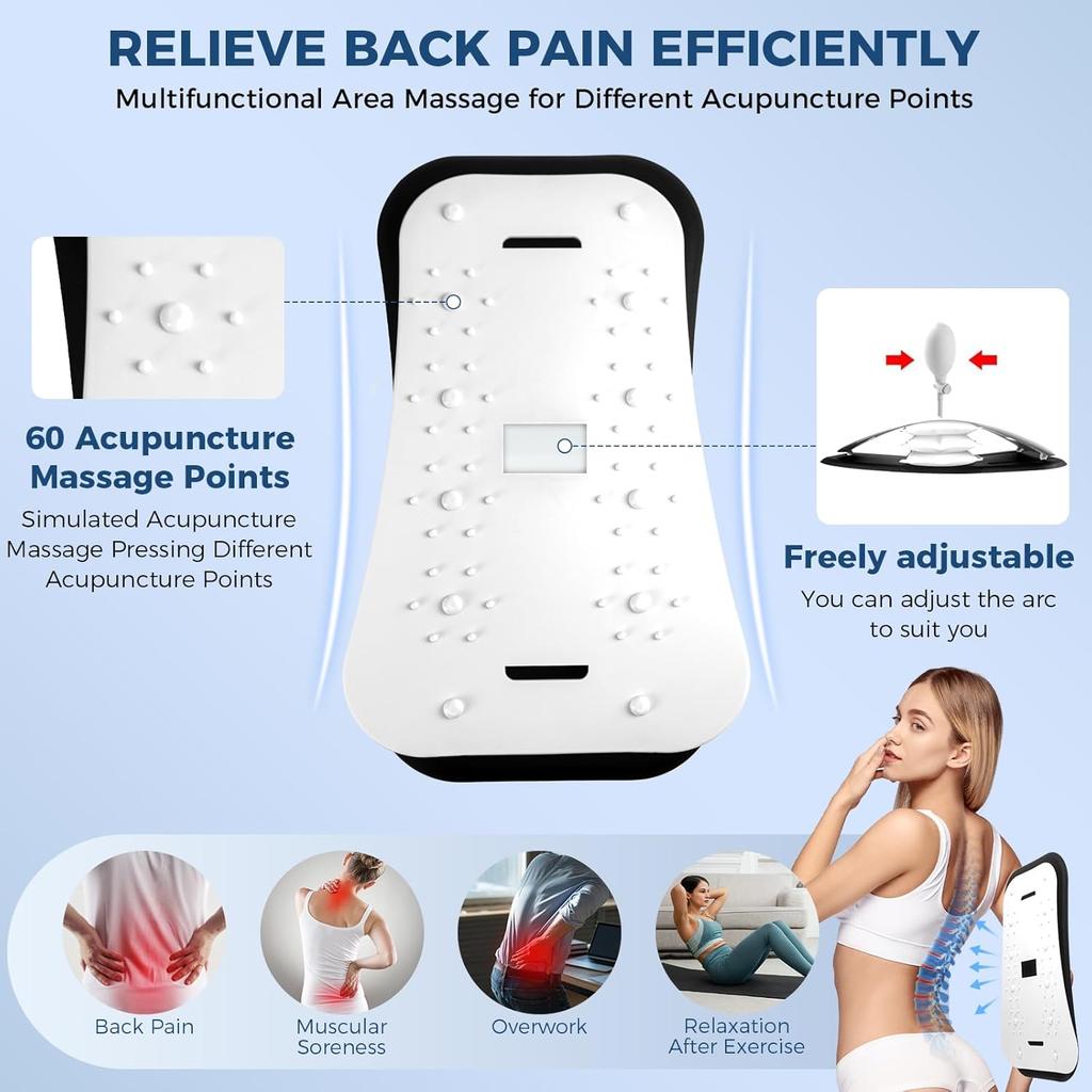 Back Stretcher for Lower Back Pain Relief,Adjustable Lumbar Traction Device, Ergonomic Spine Board with Acupressure Points,Back Massager for Spinal