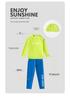 Dopamine Fluorescent Green Teen Sun Protection Quick-Dry Long Sleeve Swimsuit