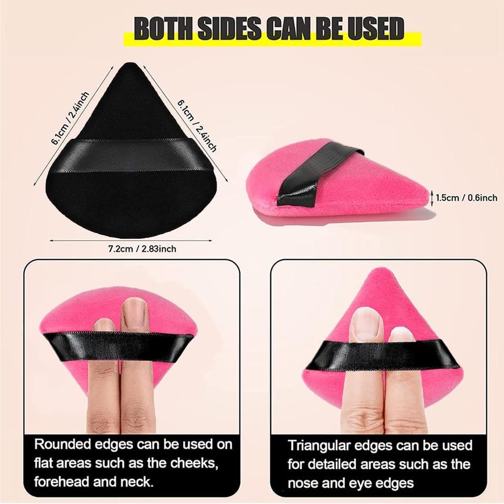Rubyface 15pcs Triangle Powder Puff For Women Makeup Sponge puff Multicolored Face Dry Wet Makeup Puff for Loose Powder Body Powder, Cotton Cosmeti