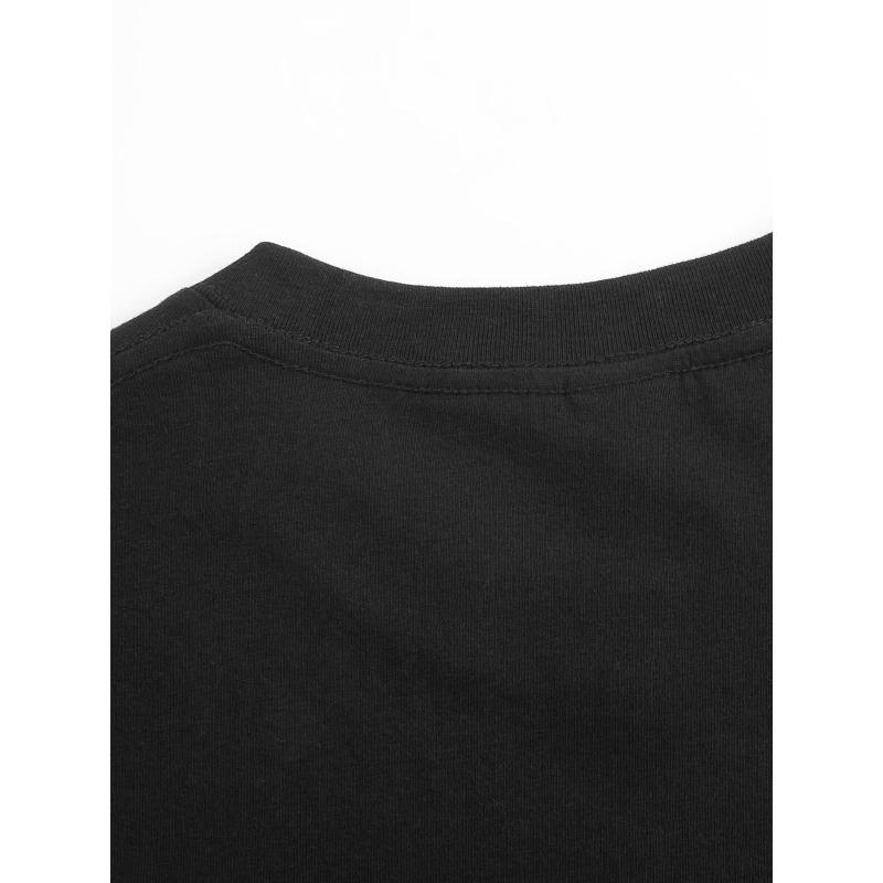 Europäische Größen Herren Schwarz Kurzarm T-Shirt mit Pray Wait Trust God Has A Plan Aufdruck - Lockere Passform Casual T-Shirt, Minimalistisches Design für Sommer Täglich