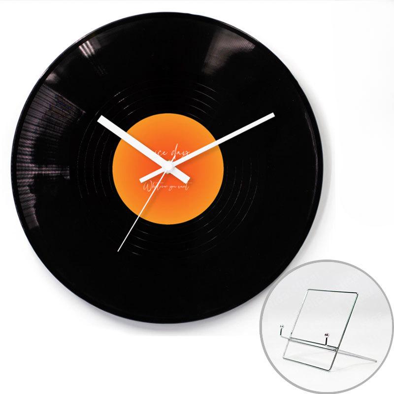 Sonnenuntergang Schallplatten Wanduhr Hochwertiges Ornament Haus Retro Uhr Ständer DIY Uhr Café Wohnzimmer Atmosphäre Dekoration