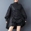 Long Sleeve Plus Size Black Vintage New In Dresses for Women Spring Autumn Casual Loose Mini Short Dress