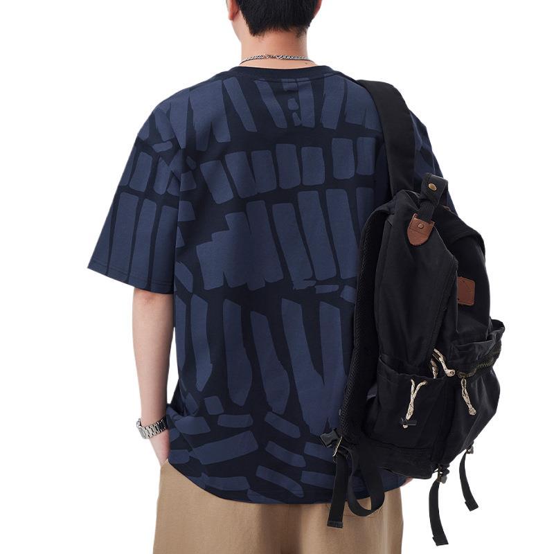 Latest Summer Letter Printed Short-sleeved T-shirt for Mens Comfortable Fit Round Neck T-shirt Versatile Everyday Heavyweight