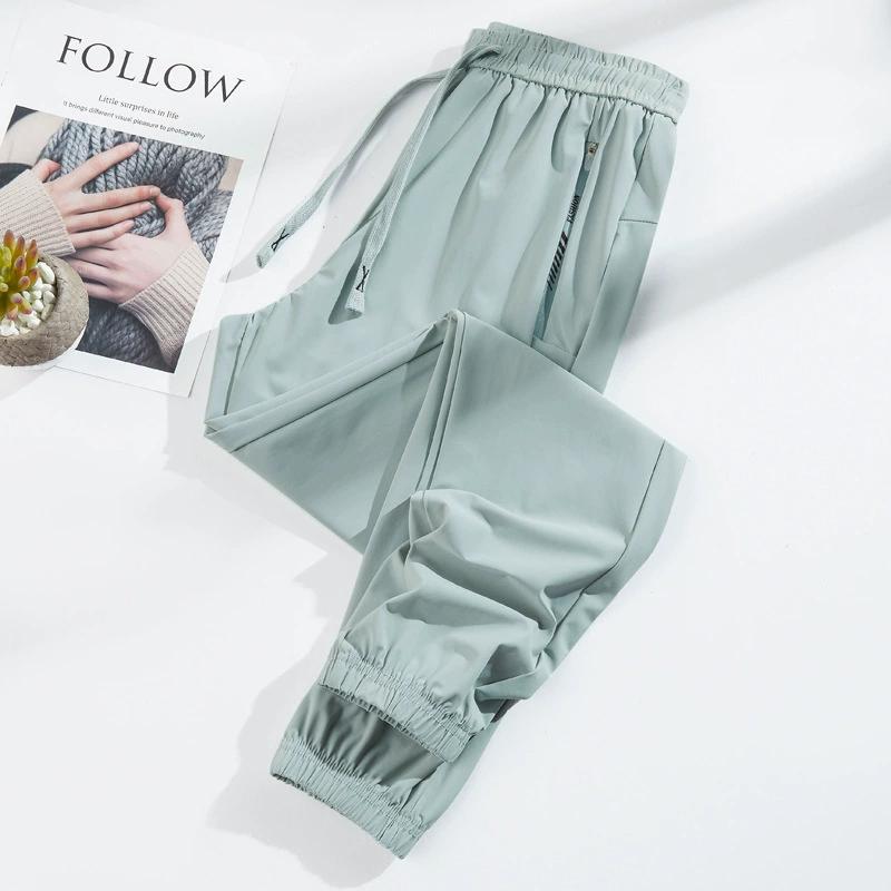 

Парный стиль Эластичные спортивные брюки из ледяного шелка Универсальные, Свободные, Устойчивые к УФ-лучам, Легкие, Прохладные, Дышащие брюки с широкими штанинами XXXXL зелёный