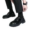 Men's business dress leather shoes Men's British style loafers Glossy one-pedal big head shoes Platform casual shoes