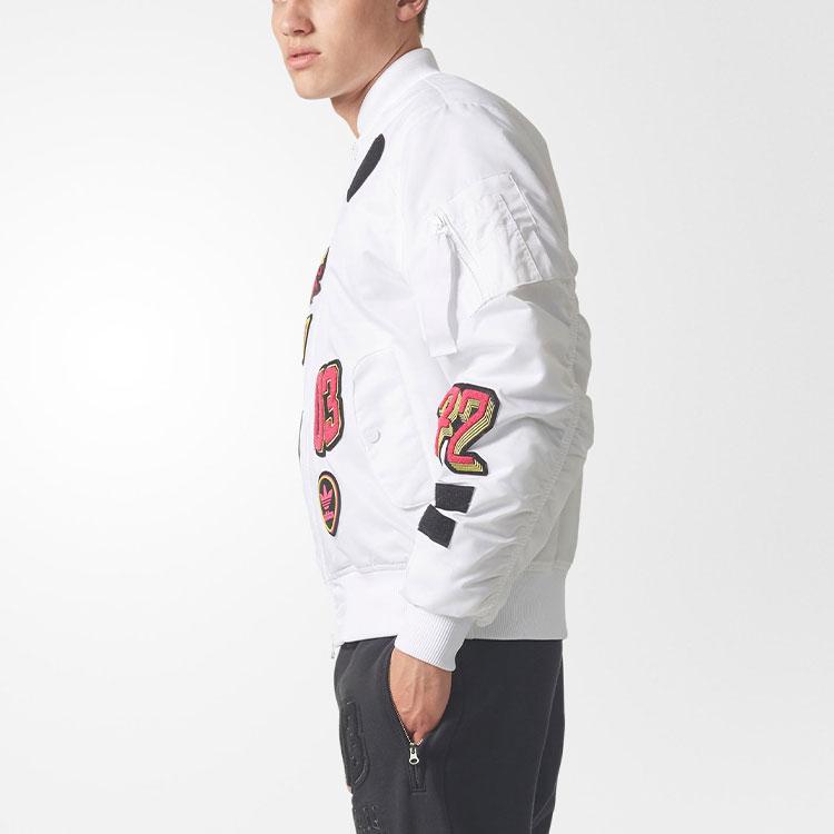 adidas Originals Trefoil Logo Padded Bomber Jacket Men Jackets White BR7149