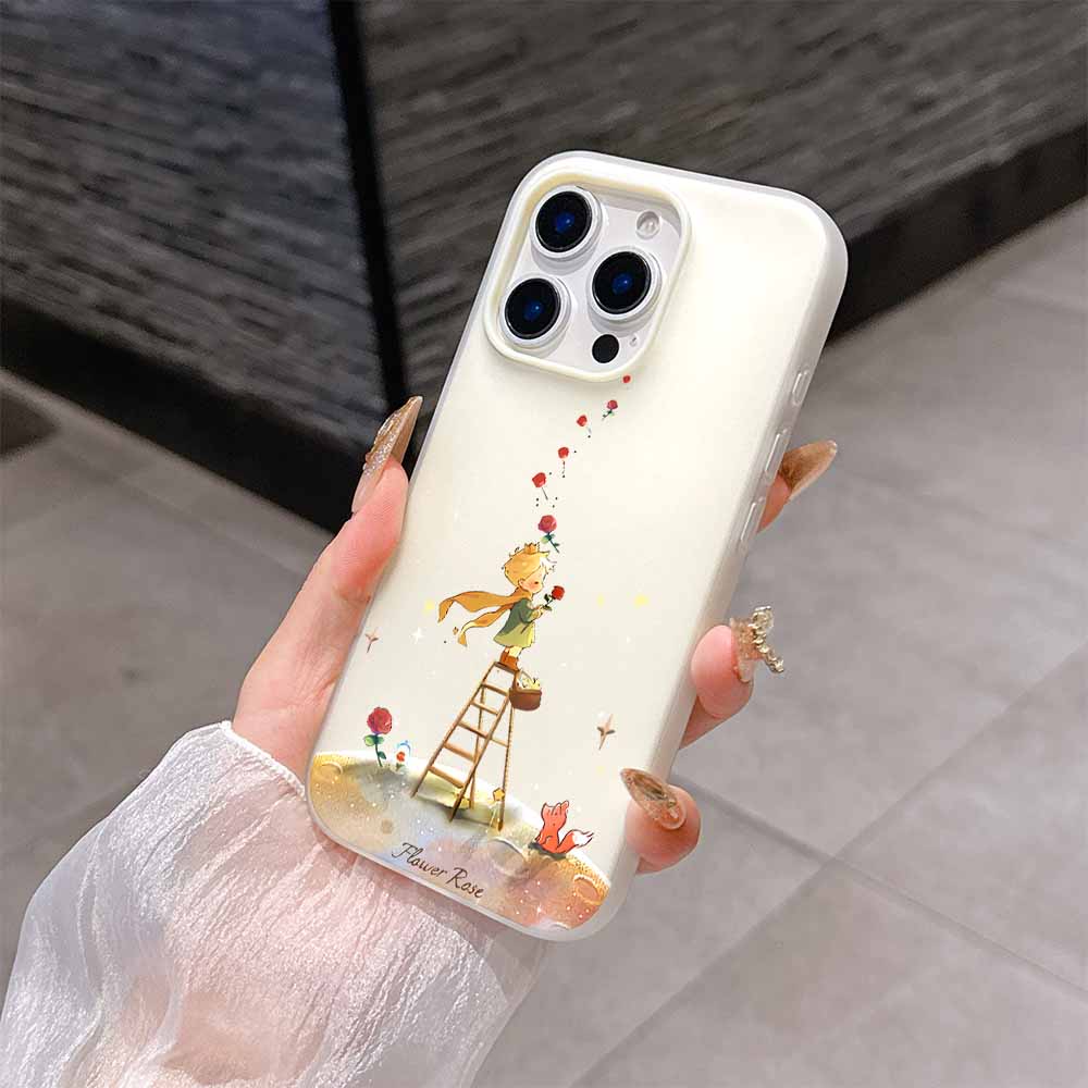 Carina Custodia per Telefono La Piccola Stella del Principe Moda Pianeta Per iPhone 17 AIR 16 15 14 13 12 11 Pro Max Plus Copertura Guscio con Sensazione Pelle Opaca