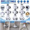 Swivel Nut T Pipe Fitting Square Shape Water Splitter New Three Way Valve  Pipe Fitting Accessories